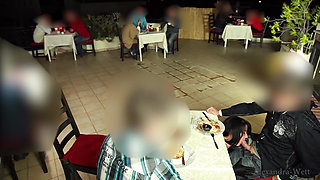 Public Extreme! Hot Licking and Fucking Orgy in a Restaurant