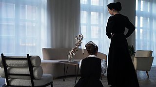 European fetish glam lesbians use strapons to get bukkake