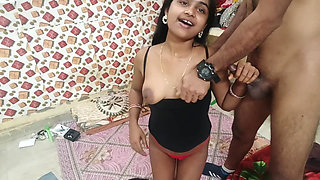 Horny Desi College Girl Deepthroat and Titfuck Ends with Massive Creampie in Tight Pussy