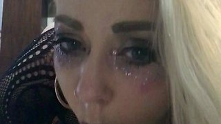 Hot huge titted blonde solo toy fuck