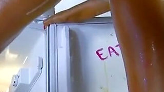 Wet and messy food fetish ass fuck for the big ass girl