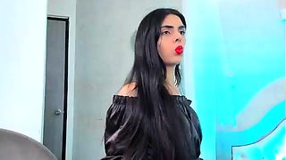 Shemale tranny enjoying solo masturbation