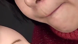 Tomoka Akari Drools and Spits on a Mannequin, with Close-ups of Her Huge Tongue