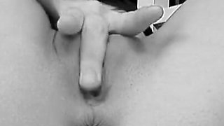 Classic Cute Teen Yulia Black Lingerie Finger and Dildo Masturbation