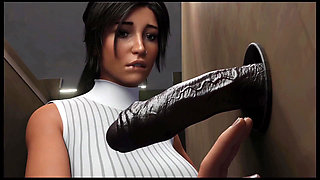 Croft Adventures Hentai Game Parody Ep.6 Brunette Huge BBC Facial!