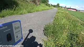 Almost Got Caught While Fingering Naive Schoolgirls Creamy Pussy on Public Park Bench