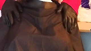 Emma's black haircutting cape show