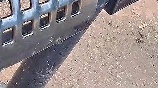 Hot Fudge Tasty Feet Left Foot Wrapped at the Bus Stop