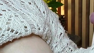 Wife Handjob with Cumshot on Boobs