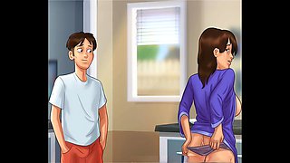 Summer adventure with a hot cougar in the kitchen