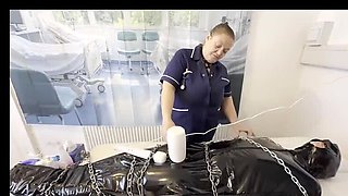 Mature BBW Dominatrix Satana Teases Bound Gimp in Medical Room - Part 3 BDSM Femdom