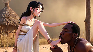 White Woman Tied in Africa - African Man Licking Her Feet