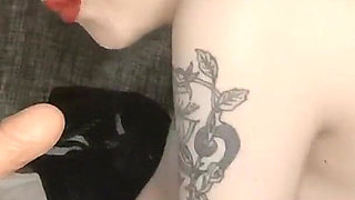 A Young Pregnant Girl in Glasses Sucks Fake Cocks