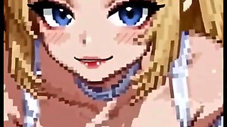 Just Blonde Pixel Boobs Girls, Ai Animation