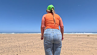 Beach Jeans Wetting - Another Sandy Soaking
