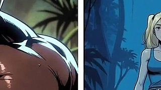 Sexy White Wife Tastes a Big Black Cock in Front of Her Cuckold Husband. Cartoon Comic Story