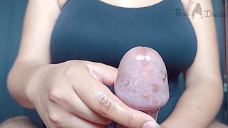 POV His Cock Could No Longer Oppose My Fingers and Nails Rubbing His Glans and Exploded