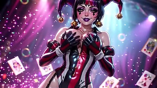 Clown Girl Covered in Thick Cum - Ahegao & Tit Play Compilation