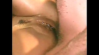 Young teen sucks big cock with vintage granny in hot threesome fucking