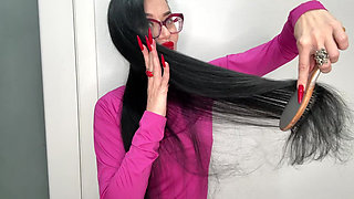 My Long Brunette Hair Worship