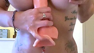Big boobs milf masturbates with her dildo