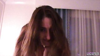 An awesome brown-haired doll Whitney OC rides a pretty big dick