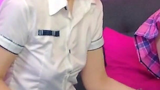 Girl milking her femboy