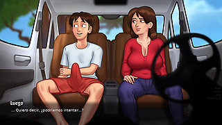 Mom Wanting to Fuck, Ends Up Having Sex With Tenant In The Car - Summertime Saga