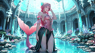 Pink Mermaid Queen! Private Gaze in the Underwater Palace, From Deep Sea Dreams to Beach Climax.