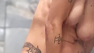 Solo Dildo Masturbation: Shower Tease