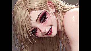Beautiful AI Anime Blond shows off her assets
