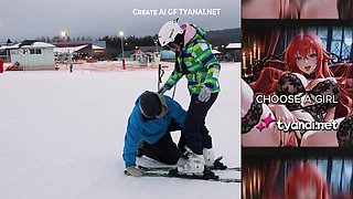 Playful Amelia shares passionate winter desire with intense climax