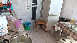 Crazy Couple Having Fun in the Kitchen