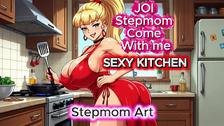 JOI Stepmom Sexy In The Kitchen - Come with me 100% You'll cum - Dirty Talk
