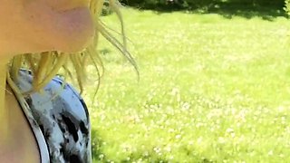 Busty blonde mature solo masturbation for webcam