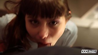 Max Cortes Watches Brunette in Forbidden Kitchen Passion