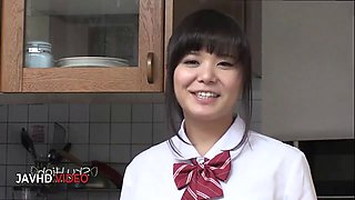 Schoolgirl Stuns with Perfect Blowjob Finishing with Sweet Cumshot Delight