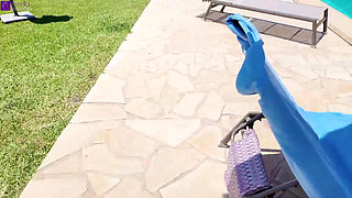 Three Perpetually Wet Pussies by the Hotel Pool! Waterboarding with a Twist! Full Movie