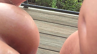 He puts spermicide in my milf pussy and fucks me on a balcony in public!