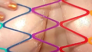 Oiled Big Tits Caught the Dick in the Net! by Lilykoti