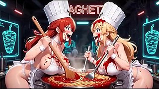 Noirs Funny AI Kitchen Cartoon