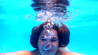 Breath Holding Underwater in Pool