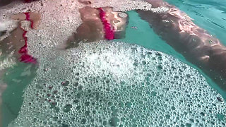 Artemisia Love Sexy and Horny Underwater Showing Her Big Tits in a Super Micro Bikini and You Can See Her Aureolas…