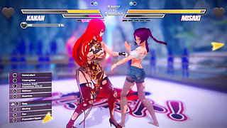 Lesbian Battle BDSM Hentai Game Ep.1 Readhead Lesbian Scissoring and Squirting Fight!