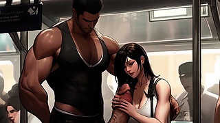 Tifa loves drinking strangers cum on the Midgar train