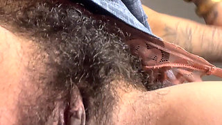 P.o.v: Hairy Pussy Sitting on Your Face… and Riding a Thick Dildo