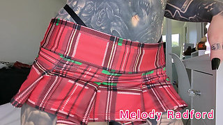 Short Black and Red Lingerie Skirt Try on Haul Closeup Melody Radford