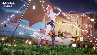 [4k Ultra-high-definition] Long Queencard Black Silk Miniskirt Anal Seila Beads Charming