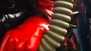 Dominating gas mask man