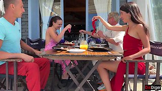 Swingers Couples Meet for a Wife Swap and have Passionate Sex on the Same Couch